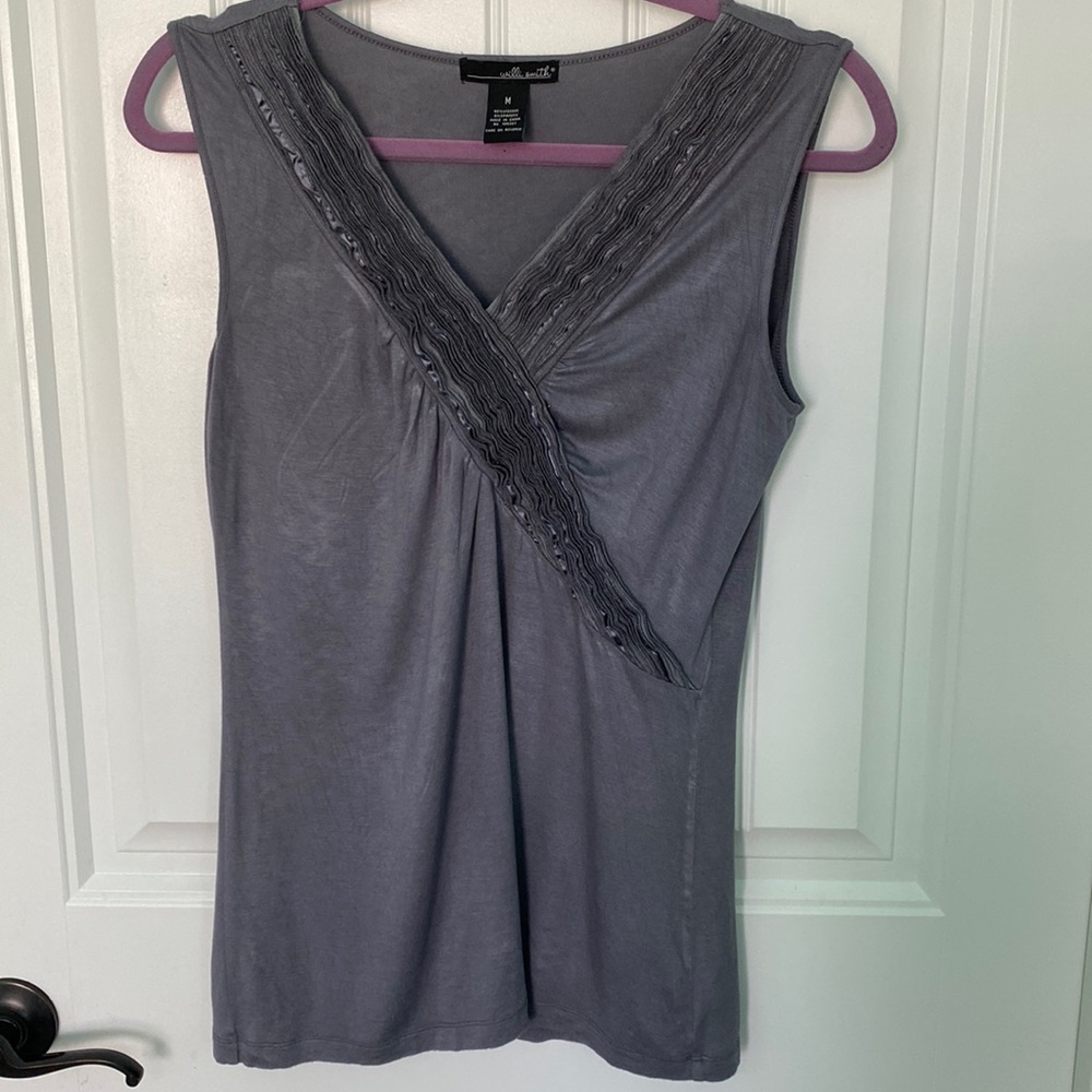 Will Smith Gray Sleeveless Top Size Medium
